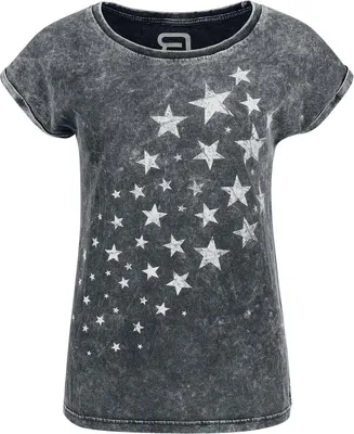 Produktbild von RED by EMP Damen graues T-Shirt mit Sternenprint und individueller Waschung M
