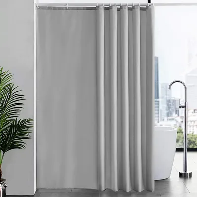 Image de Rideau de douche extra-longue Antibactérien Gris 200x240cm Lavable