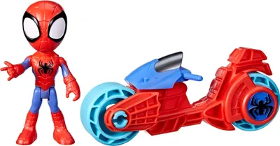 Produktbild von Hasbro Marvel Spidey and His Amazing Friends, Spidey mit Motorrad Mehrfarbig Spielfigur