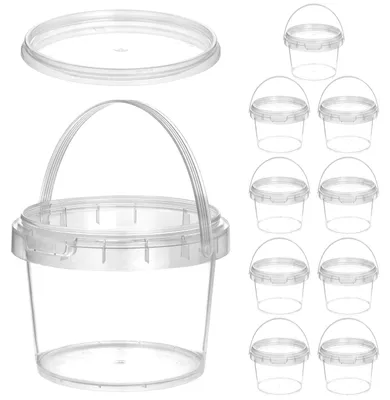 Produktbild von Eimer mit Deckel, 0,5 Liter, transparent, luftdicht mit Griff