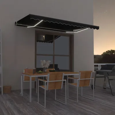 Immagine prodotto di Maison Exclusive - Tenda da sole retrattile manualmente con LED 400x350 cm antracite