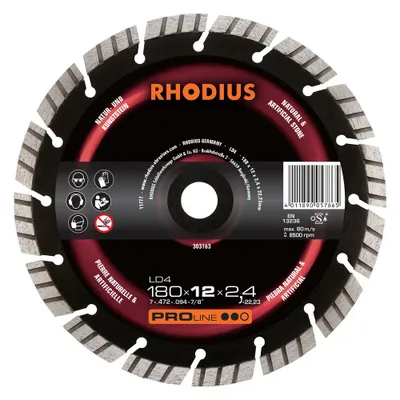 Produktbild von Rhodius Diamanttrennscheibe LD 4 230x12x2,2x22,23mm Stein Topline - 303164