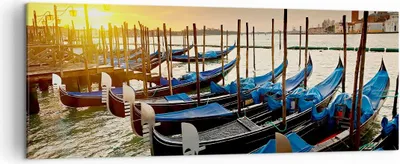 Produktbild von Bild auf Leinwand - Leinwandbild - Venedig Gondel - 140x50cm - Wand Bild - Wanddeko - Wandbilder - Leinwanddruck - Bilder - Kunstdruck - Wanddekoration - Leinwand bilder - Wandkunst - AB140x50-3531