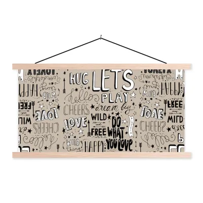 Produktbild von MuchoWow® Textilposter Sprichwörter - Zitate - Wörter - Baby - Kinder - Kinder 120x60 cm mit holzfarbenen Rahmen - Klemmleiste