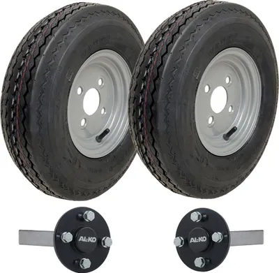 Immagine prodotto di 4.kit rimorchio 80/4.00x8 Ruote 6ply P811 4/100mm PCD Mozzo ALKO e assali stub 690kg