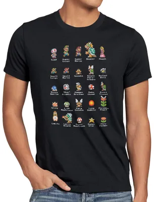Produktbild von A.N.T. Mario Stars Herren T-Shirt snes gamer