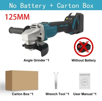 Image de Meuleuse d'angle sans fil - 125 mm - Moteur sans balais - 18V - Pour le ponçage et la découpe - Sans batterie ni chargeur