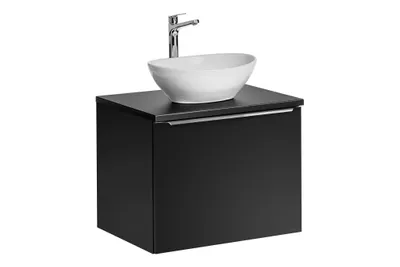 Produktbild von Waschtischunterschrank 60cm AKAN Schwarz matt Variante A ohne Waschtisch