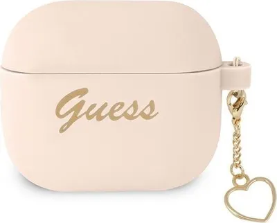 Image de Guess Gua3Lschsp Airpods 3 Cover Pink/Pink Silicone Charm Heart Collection