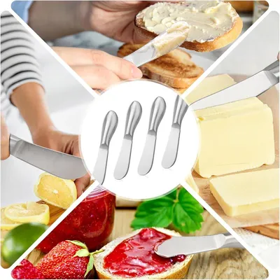 Set von 4 Edelstahl-Buttermessern