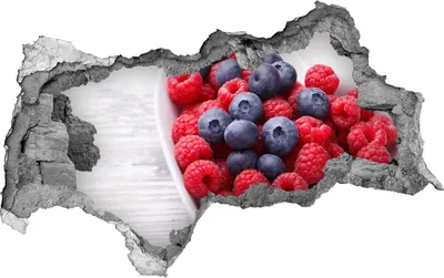 Produktbild von Selbstklebender Loch-3D-Aufkleber 95x73 cm Himbeeren und Heidelbeeren