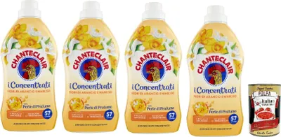 Produktbild von CHANTECLAIR i Concentrati Ammorbidente Sublime Fiori di arancio e Narciso Orangen und Narzissenblüten Weichspüler 4x 1140ml lang anhaltender Duft 57 Wäschen Waschmittel + Italian Gourmet polpa 400g