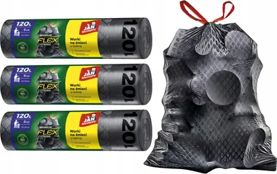 Zdjęcie produktu dla Jan Niezbędny Worki LD Magnum Flex Taśma 120L 8szt. - 3 op.