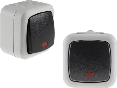 Produktbild von ChiliTec 2er Set Feuchtraum Kontrollschalter mit Licht IP44 Aufputz Kontroll Schalter