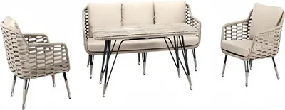 Immagine prodotto di Set di divani in rattan mobili da giardino set da terrazza salotto balcone esterno 4 pezzi.