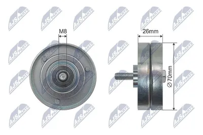 Produktbild von NTY RNK-VW-018 Umlenkrolle Keilrippenriemen für VW LT 28-46 II Kastenwagen (2DA, 2DD, 2DH) LT 28-35 II Bus (2DB, 2DE, 2DK)