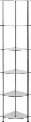 Obrázek produktu pro vidaXL Police se 6 policemi Transparentní 30x30x160 cm Tvrzené sklo