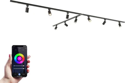 Image de HOFTRONIC - Kit système de rails 3 x 1,5 m 9 spots RGBWW GU10 Noir IP20