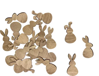 Produktbild von Oblique Unique Holz Konfetti Hasen Häschen als Streudeko Tisch Deko Streuteile aus Echtholz für Ostern Osterdeko - natur