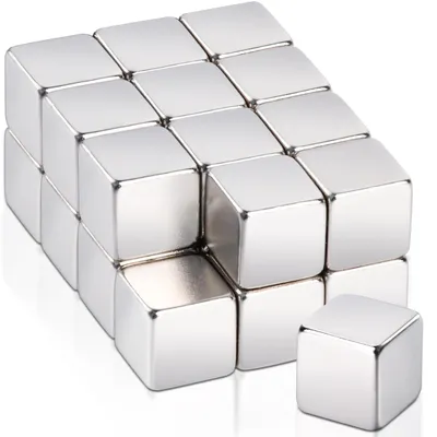 Image de 24 aimants puissants, mini-aimants 10 x 10 x 10 mm, petits aimants en néodyme, ultra-puissants, petits aimants rectangulaires, aimants puissants pour tableaux magnétiques de réfrigérateur, aimants pour tableau blanc