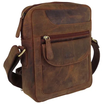 Immagine prodotto di Borsa a tracolla da uomo in pelle color marrone "Hunter"