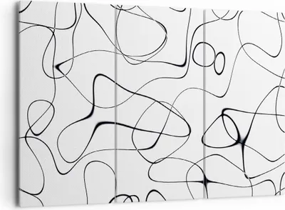 Produktbild von Bild auf Leinwand - Leinwandbild - 3 Teile - Linie nichts Muster - 165x110cm - Wand Bild - Wanddeko - Wandbilder - Leinwanddruck - Bilder - Wanddekoration - Leinwand bilder - Wandbild - CE165x110-5054