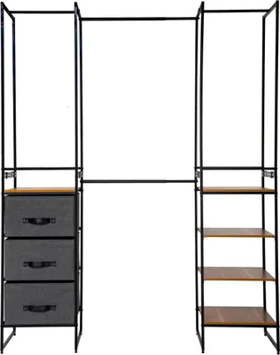 Obrázek produktu pro Skladovací modul: 3 zásuvky, 4 police, sloupy, 180x47x198 cm