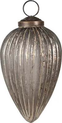 Obrázek produktu pro Clayre & Eef Vánoční ozdoba Ø 7x11 cm Šedozlatá barva skla
