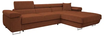 Produktbild von MIRJAN24 Ecksofa Torezio Mini Cord, Stilvoll Eckcouch mit Bettkasten und Schlaffunktion, Einstellbare Kopfstützen, 280x170x70-90 cm (Farbe: Poso 39, Seite: Rechts)