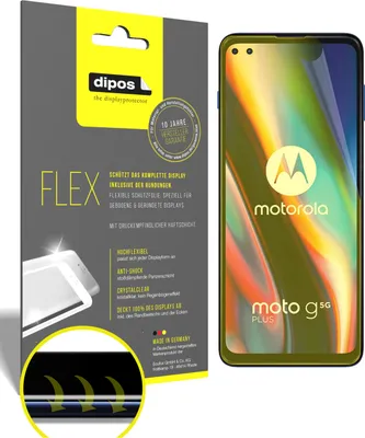 Produktbild von 3x Schutzfolie für Motorola Moto G 5G Plus Folie, 100% Displayabdeckung, dipos Flex