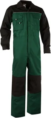 Zdjęcie produktu dla DASSY® Cannes Dwukolorowy kombinezon z kieszeniami na nakolanniki BOTTLE GREEN/BLACK Rozmiar 2XL Długość: STANDARD