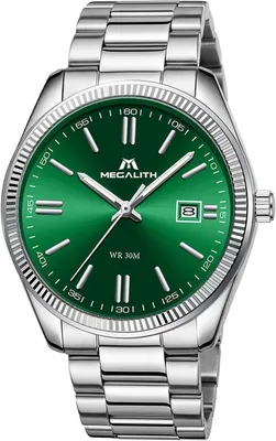 Produktbild von MEGALITH Herren Armbanduhr Edelstahl Analog Quarz Business Uhr mit Datum Leuchtend Wasserdicht 3ATM Geschenk für Männer mit Gravur