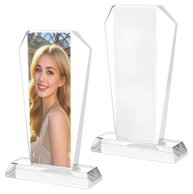 2er Set Sublimationskristalle Blanko für Trophäen und Bilderrahmen