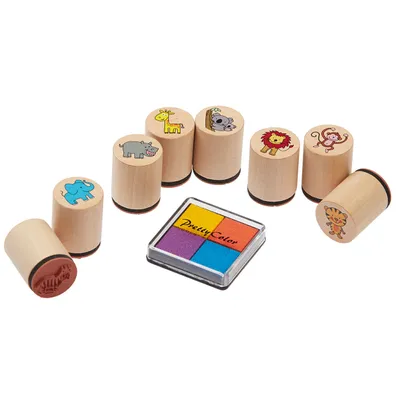 Obrázok produktu pre Goki Stamps wild animals, Súprava detských pečiatok, 3 rok / roky, 9 kusov