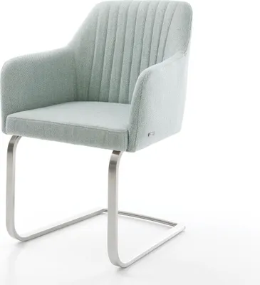 Produktbild von DELIFE Schwingstuhl Greg-Flex Stripes Mint Freischwinger flach Edelstahl