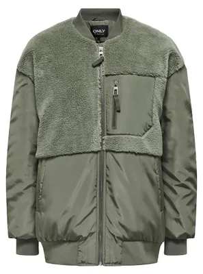 Produktbild von ONLY ONLEMMY FLEECE MIX BOMBER CC OTW Tea Leaf/OIL GREEN TEDDY M