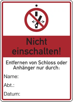 Produktbild von Dreifke® Wartungsanhänger, Nicht einschalten!, 148 x 105 mm, Kunststoff, PVC ...