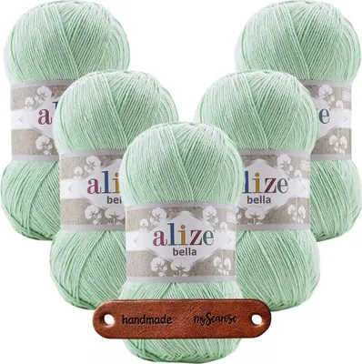 Produktbild von 5 x ALIZE Bella 100 266 Light Aqua mit Label