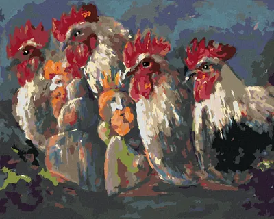 Produktbild von Zuty - Malen nach Zahlen - HÄHNE, 40x50 cm, mit Keilrahmen (bereits gespannt)