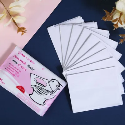 Produktbild von 10 Stück reise Wasserlösliche Einweg-Einweg-Badezimmer-Toilettensitz Abdeckung Mattenpapierpolster
