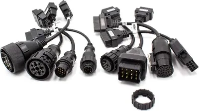 Produktbild von vhbw 8x OBD Adapter auf OBD2 kompatibel mit Iveco 30-Pin LKW - 25 cm