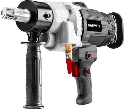 Produktbild von Diamantová vrtačka GRAPHITE 2 200 W; 2 000 otáček za minutu; sklíčidlo o průměru 1 1/4"; příslušenství: stojan, rukojeti, ramenní opěrka, vrtání za mokra do kamene, asfaltu, železobetonu