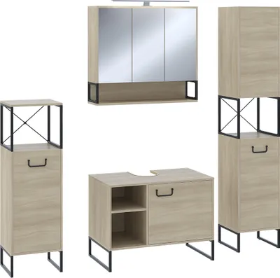 Obrázek produktu pro Koupelnový nábytek Vicco Vionna Dub/černá 4 díly, Model 55367