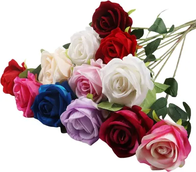 Imagen del producto de Flores artificiales realistas, 51 x 7 cm, juego de 12 unidades, para decoración