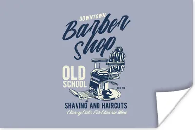 Produktbild von MuchoWow® Poster Mancave - Stuhl - Barbier - Luxus - Vintage 90x60 cm - Schlafzimmer