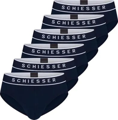 Produktbild von Schiesser 6er Pack 95/5 Organic Baumwolle Rio Slip / Unterhose Sportlicher Webgummibund mit kontraststarkem Logo , Bequeme Beinausschnitte, Angenehm weich und formstabil