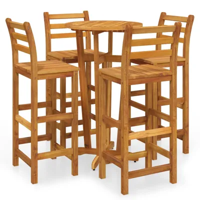 Produktbild von 5-tlg. Gartenbar-Set Massivholz Akazie