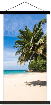 Produktbild von MuchoWow® Textilposter Strand - Tropen - Meer 90x180 cm mit schwarzem Rahmen - Dekoration Wohnzimmer