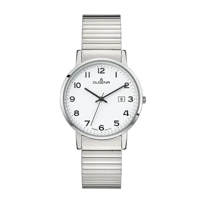 Obrázok produktu pre Pánske náramkové hodinky DUGENA 4460751 Moma Comfort, quartz, biely ciferník, puzdro z nehrdzavejúcej ocele, minerálne sklo, remienok z nehrdzavejúcej ocele, 3 bar