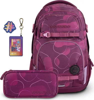 Produktbild von coocazoo Schulrucksack-Set Schulrucksack-Set PORTER Berry Bubbles   Follow Me